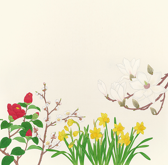 엄마의 정원_비단에채색_50x78cm_2025