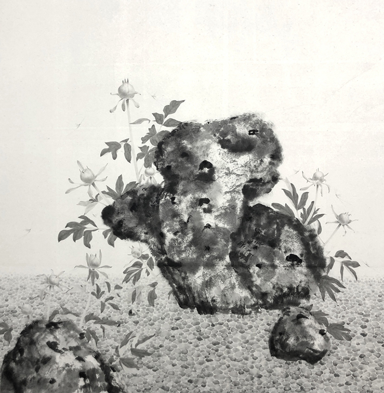 墨画草虫図 묵화 초충도 